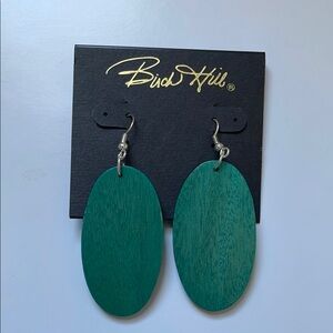 Bird Hill Teal Oval Earrings